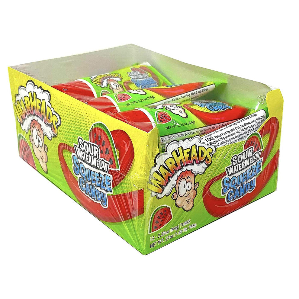Warheads Squeeze Candy Tube Sour Watermelon 12 x 64g