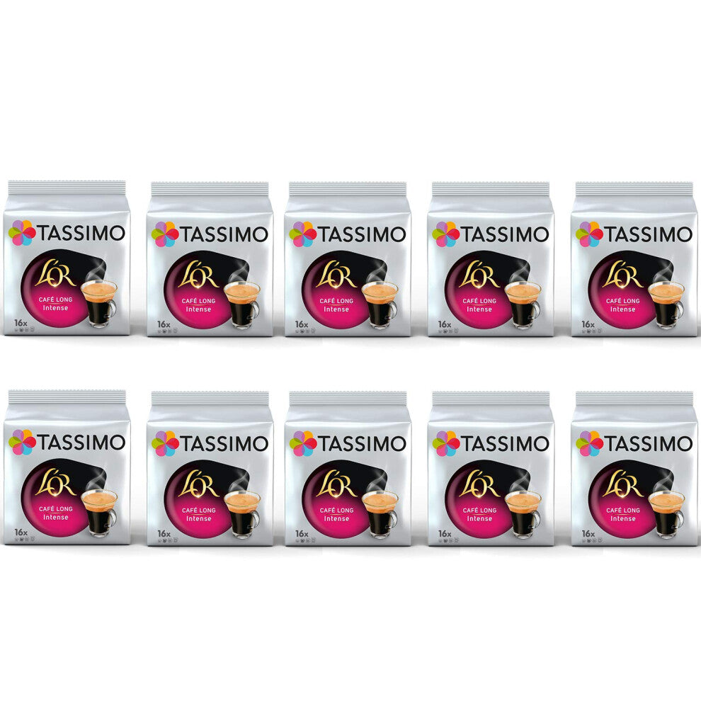 TASSIMO L'OR Cafe Long Intense Coffee Pods - 10 Packs (160 Drinks)