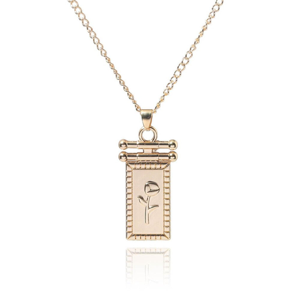 Cosplay Necklace Keyring for Love Deepspace Rafayel 2 Pack Gold Rose Pendant Jewelry for Cosplay Accessories