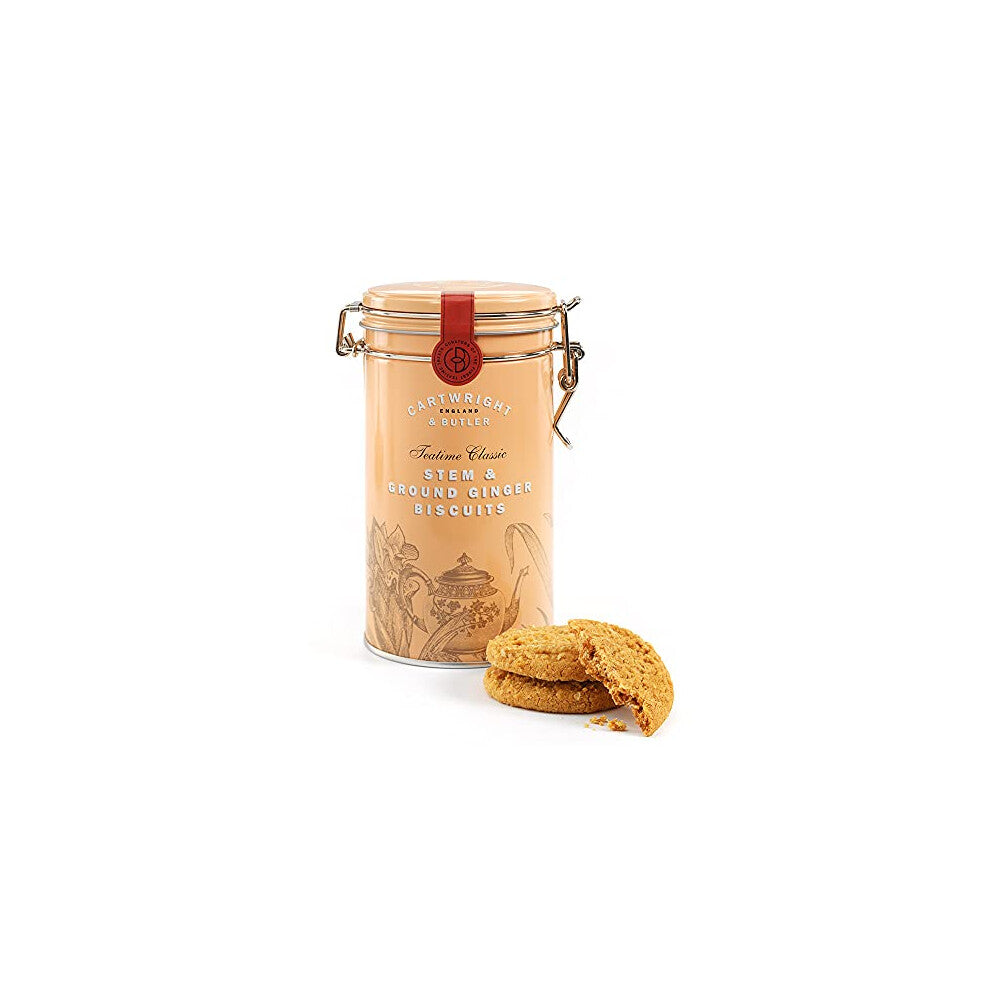 Cartwright & Butler | Stem Ginger Biscuits In Tin - Birthday Treats, Thank You Gift, Thinking of You, Father's Day Gift, Mother's Day Gift