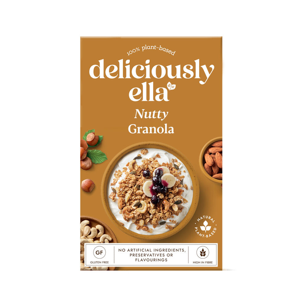 Deliciously Ella Nutty Granola (6 x 380g Boxes) - Granola & Muesli, Gluten-Free, Vegan Friendly, Healthy Breakfast