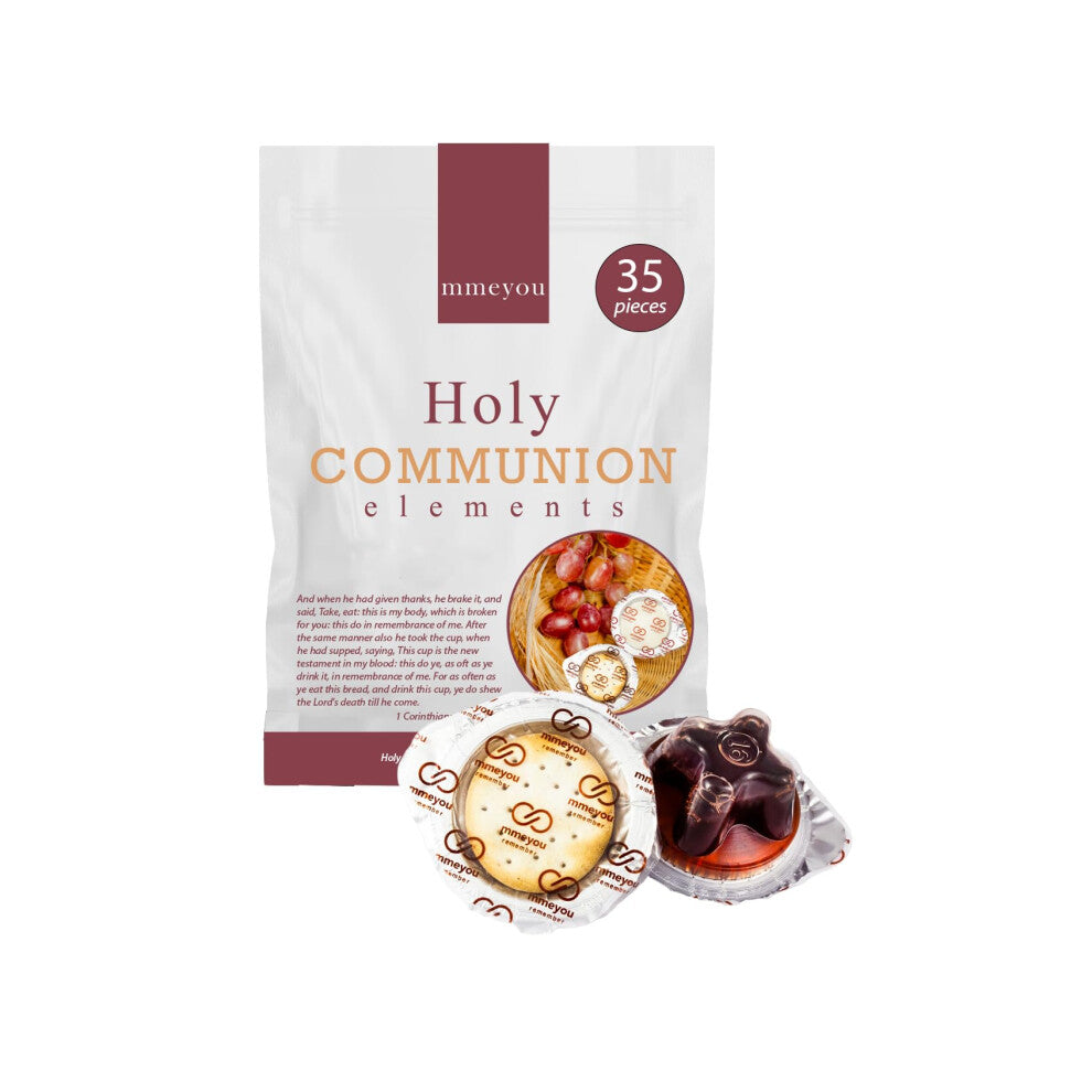Mmeyou (Count 35) Packaged Holy Communion Crackers Prefilled Communion Wine Mmeyou Communion Cups Cracker with Red Grape Juice - All in one packaged