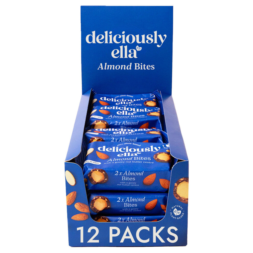 Deliciously Ella - Almond Nut Butter Bites, Gluten-Free, Vegan Friendly, Healthy Snack, 36g (12 packs)