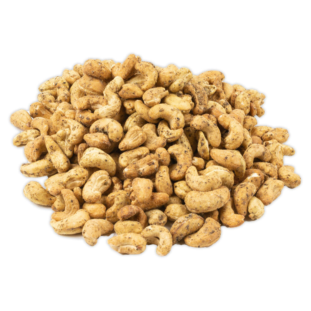 Black Pepper Cashews 1kg ? Fresh Whole Roasted Sea Salt Black Peper Flavoured Cashew Nuts ? Savoury Salty Salted Nut Roast Snack - Large Bulk Bag