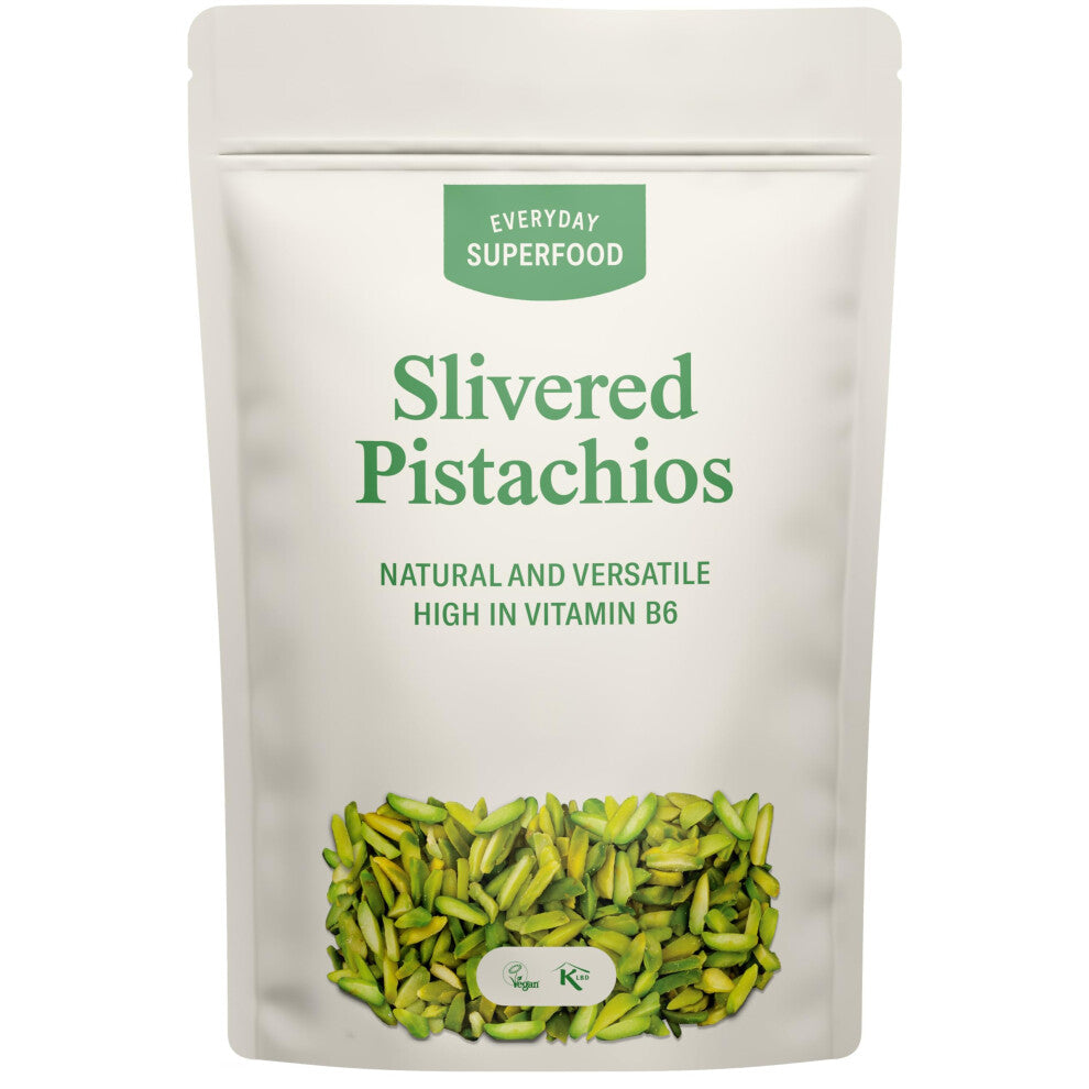 Everyday Superfood Slivered Pistachios 100g, Unsalted Sliced Pistachio Kernels Ideal for Baking, Dessert Decoration