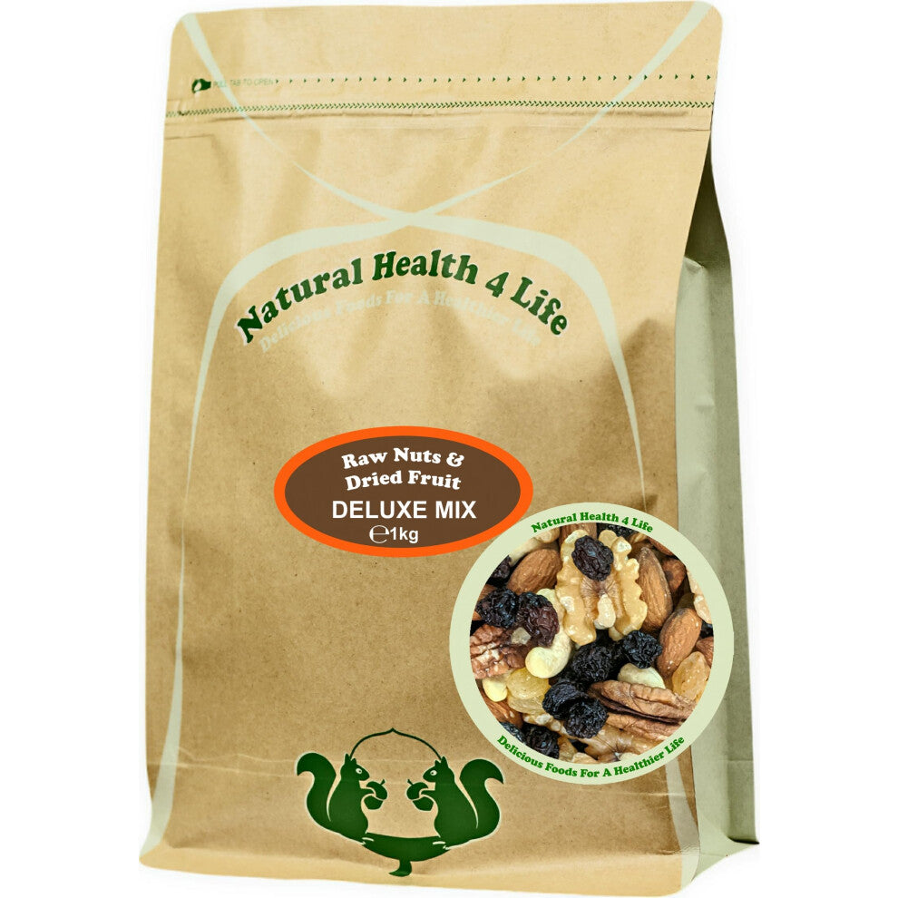 Natural Health 4 Life Snack Nut Fruit Mixed Fruit and Nut (Walnuts, Almonds, Cashews, Pecans, Flame Raisins, Golden Raisins) 1 kg in Resealable Pouch