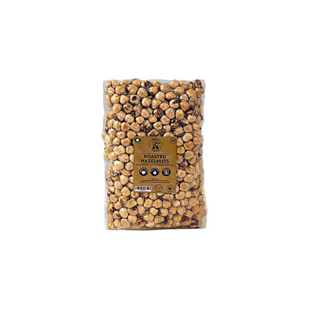 Veggy Duck - Italian Natural Roasted Hazelnuts (1Kg) - Premium Quality | Unsalted | GMO Free
