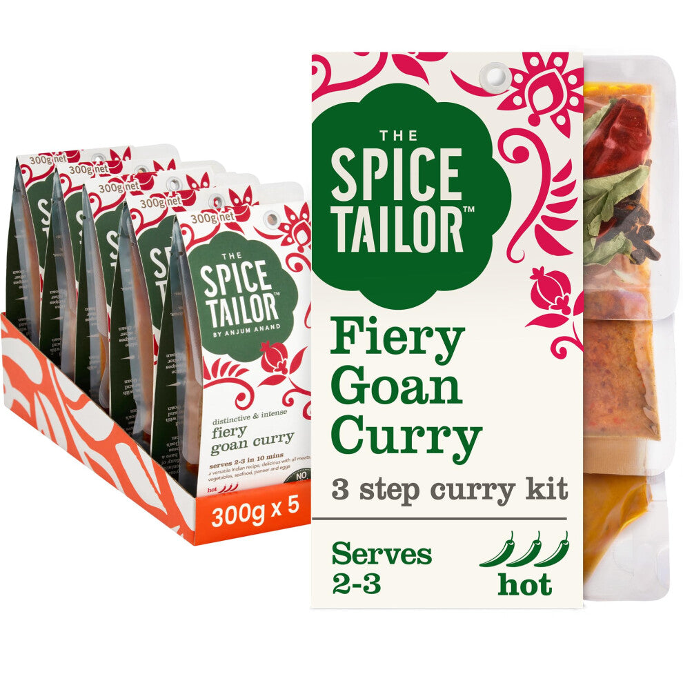 The Spice Tailor - Indian Curry Sauce Meal Kit Fiery Goan Curry, Pack of 5, Vegetarian