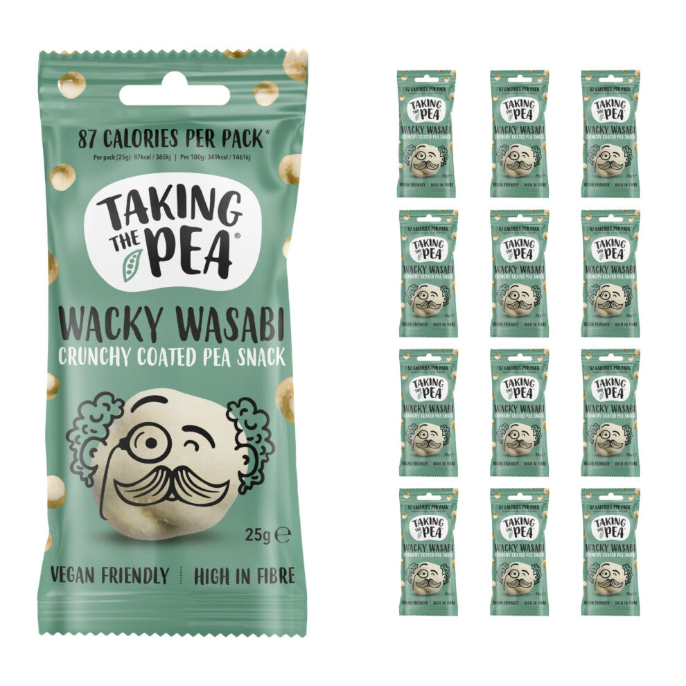 Taking The Pea Wacky Wasabi (12x25g) | Delicious Award-Winning Crunchy Pea Snacks | High Protein, Vegan & Low Calorie | Packed With Vitamins-High in