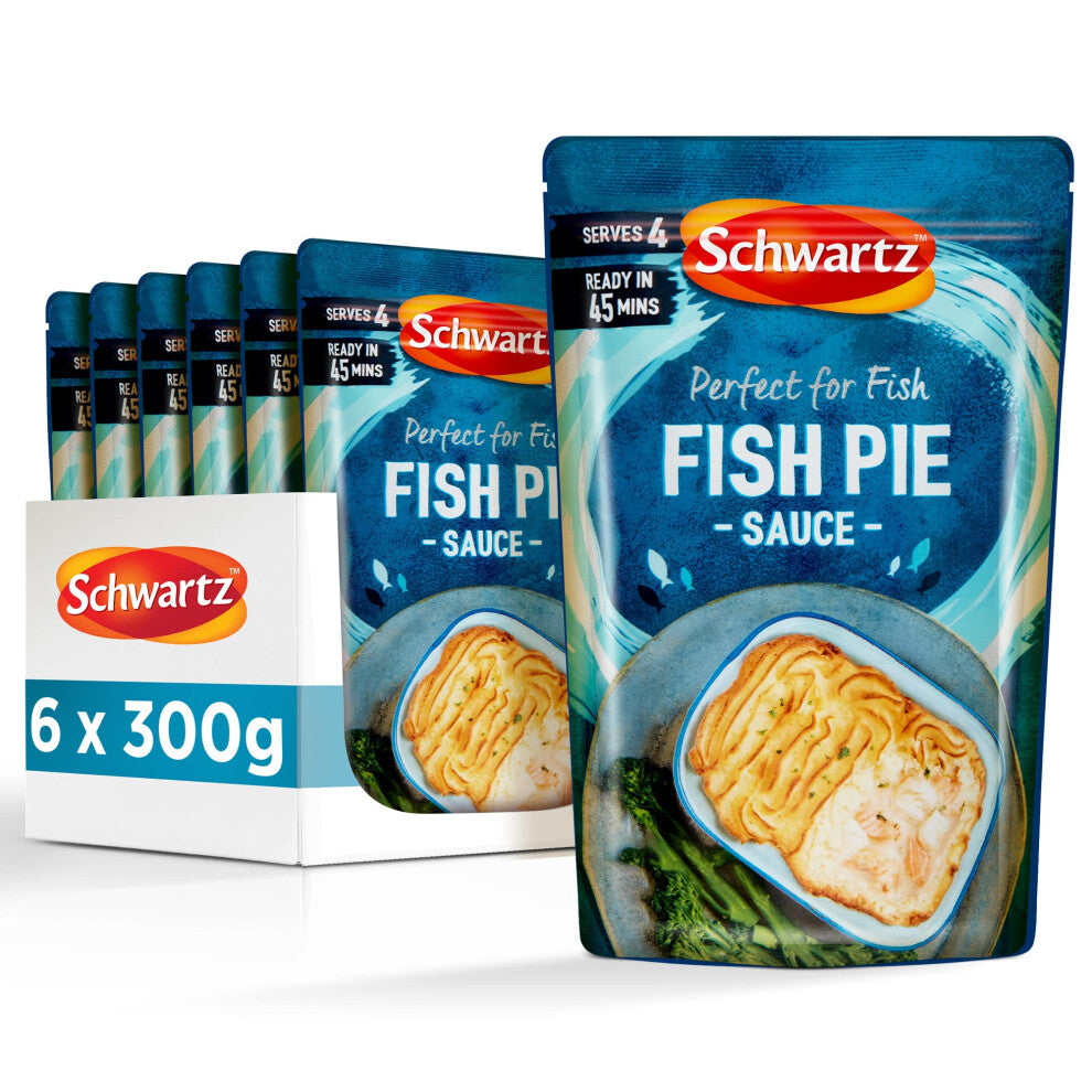 Schwartz Fish Pie Sauce 300 G | Serves 4 | Pack of 6 | Quick, Simple and Full of Flavour | Rich and Creamy Taste | With White Wine, Aromatic Parsley