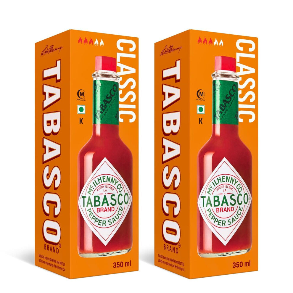 TABASCO Original Red Pepper Sauce (2x350ml)- Value Option! - Made from only Three 100% Natural Ingredients - Aged 3 Years Hot Pepper Sauce - Glass