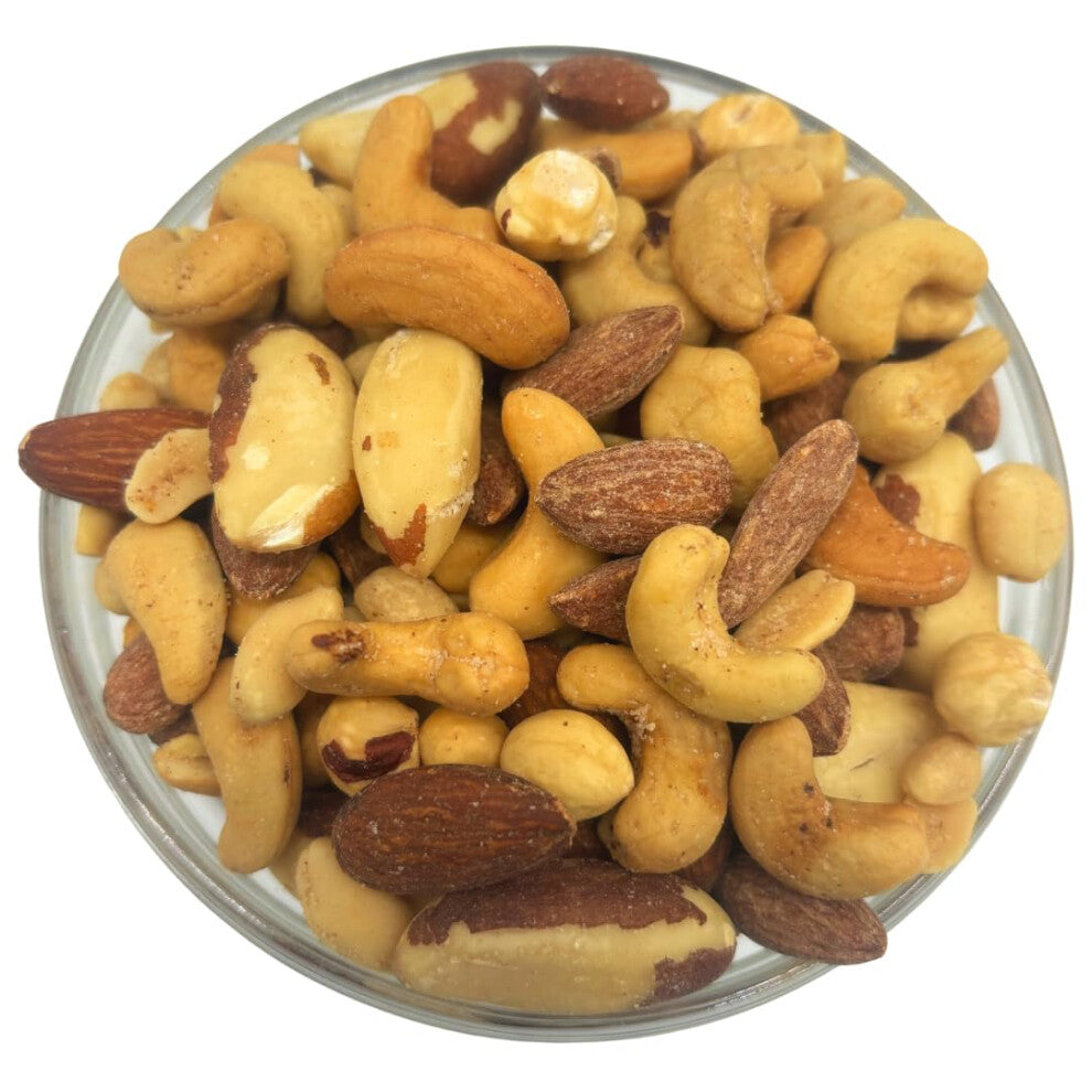 GoodFoodDelivered Mixed Roasted & Salted Nuts 1kg ? Premium Quality - Salted Cashews, Almonds, Peanuts, Hazelnuts, Brazil Nuts ? Great for Healthy