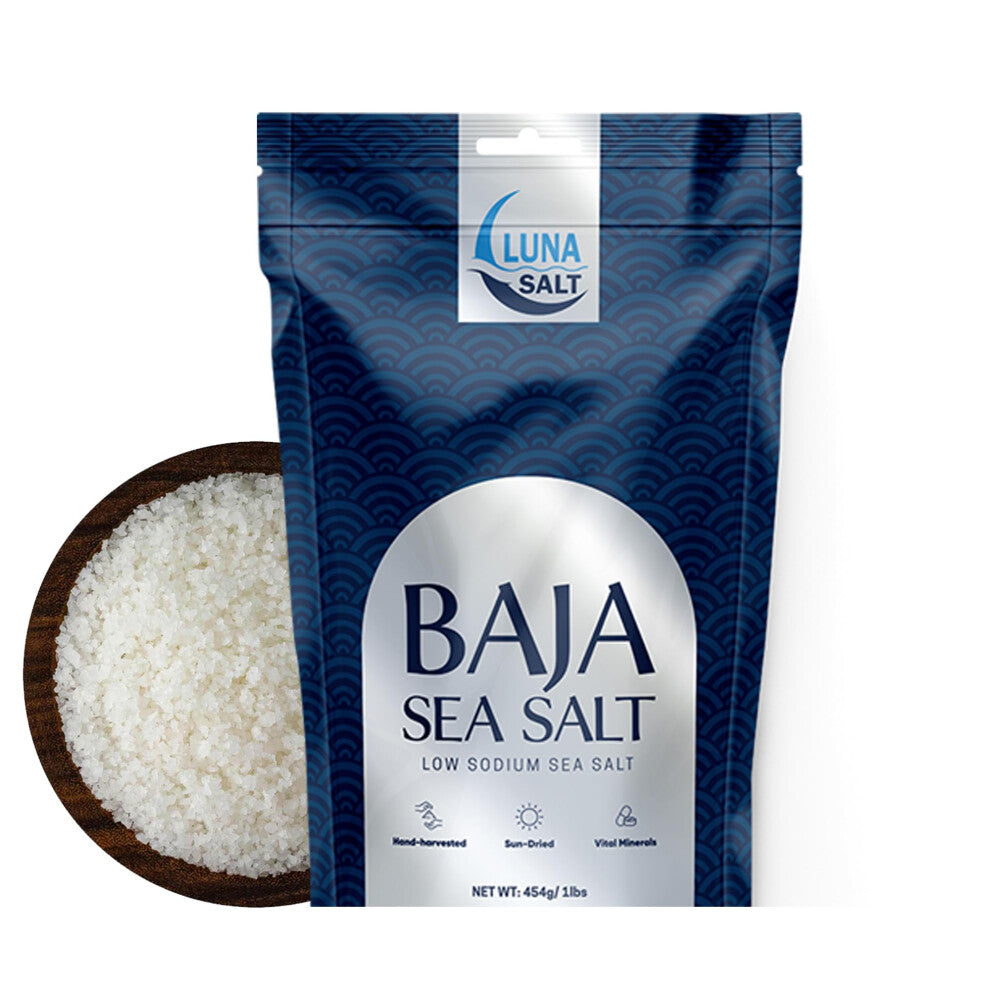 Baja Sea Salt ? Hand-Harvested, 454g, Sun-Dried, 90+ Elements, Low-Sodium Gourmet Salt ? Premium Cooking & Health-Friendly Seasoning ? Resealable