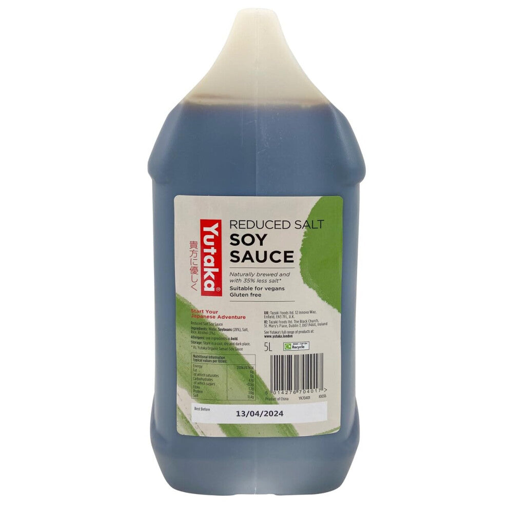 Yutaka Wheat Free and Reduced Salt Soy Sauce 5 Litre