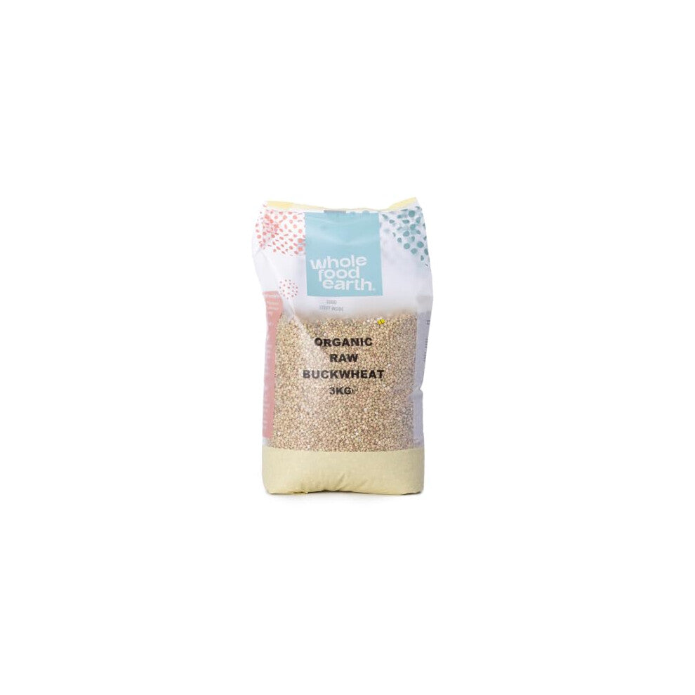 Wholefood Earth Organic Buckwheat ? 3 kg | GMO Free | Vegan | Source of Fibre | Certified Organic