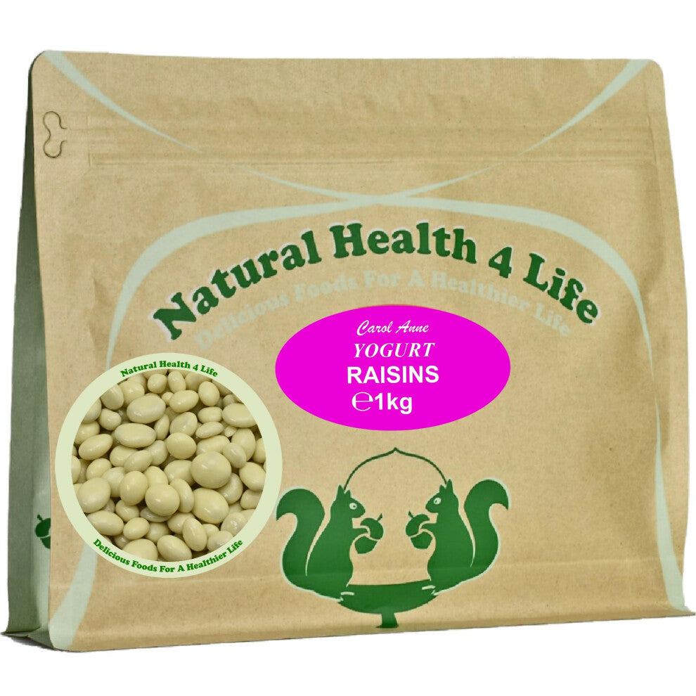 Natural Health 4 Life Carol Anne Confectionery Yogurt Raisins 1 kg in Resealable Pouch (1 Pouch)