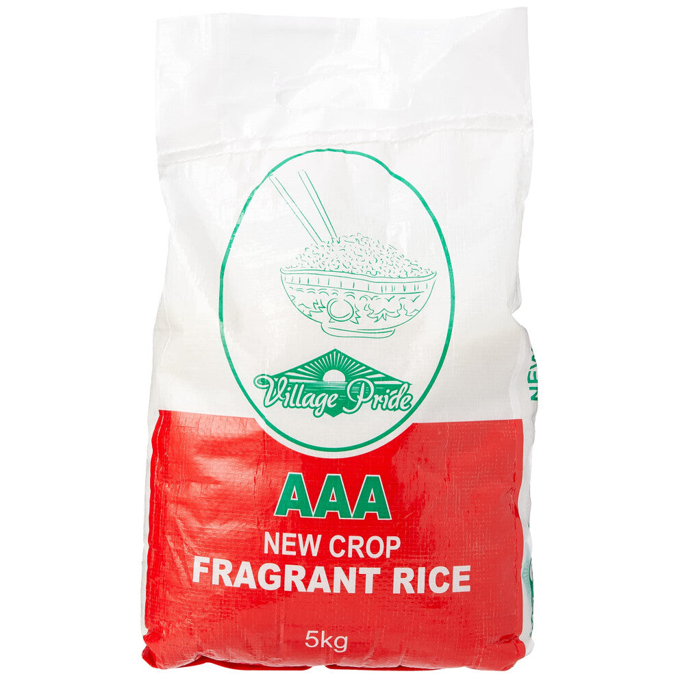 Village Pride Fragrant Rice 5 kg | Extra Super Quality Aromatic Jasmine Rice | Enhances Curries & Seafood Dishes, Light Fluffy Texture, Essential for
