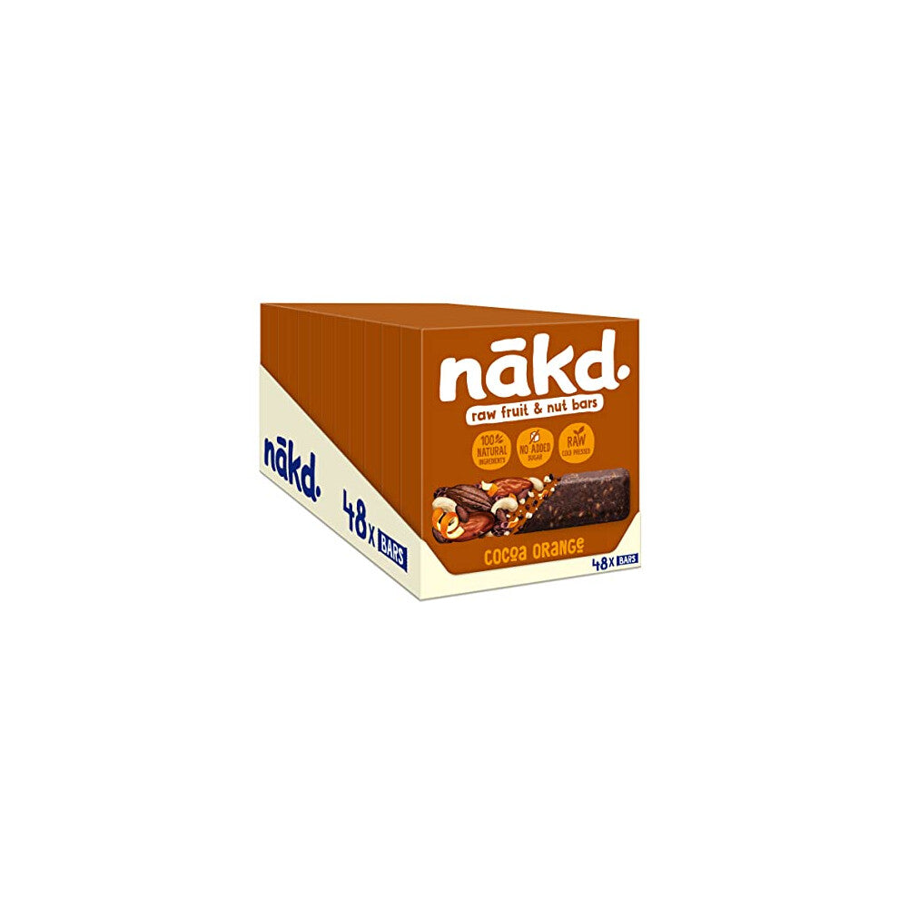 Nakd Cocoa Orange Natural Fruit & Nut Bars - Vegan - Healthy Snack - Gluten Free - 35g x 48 bars