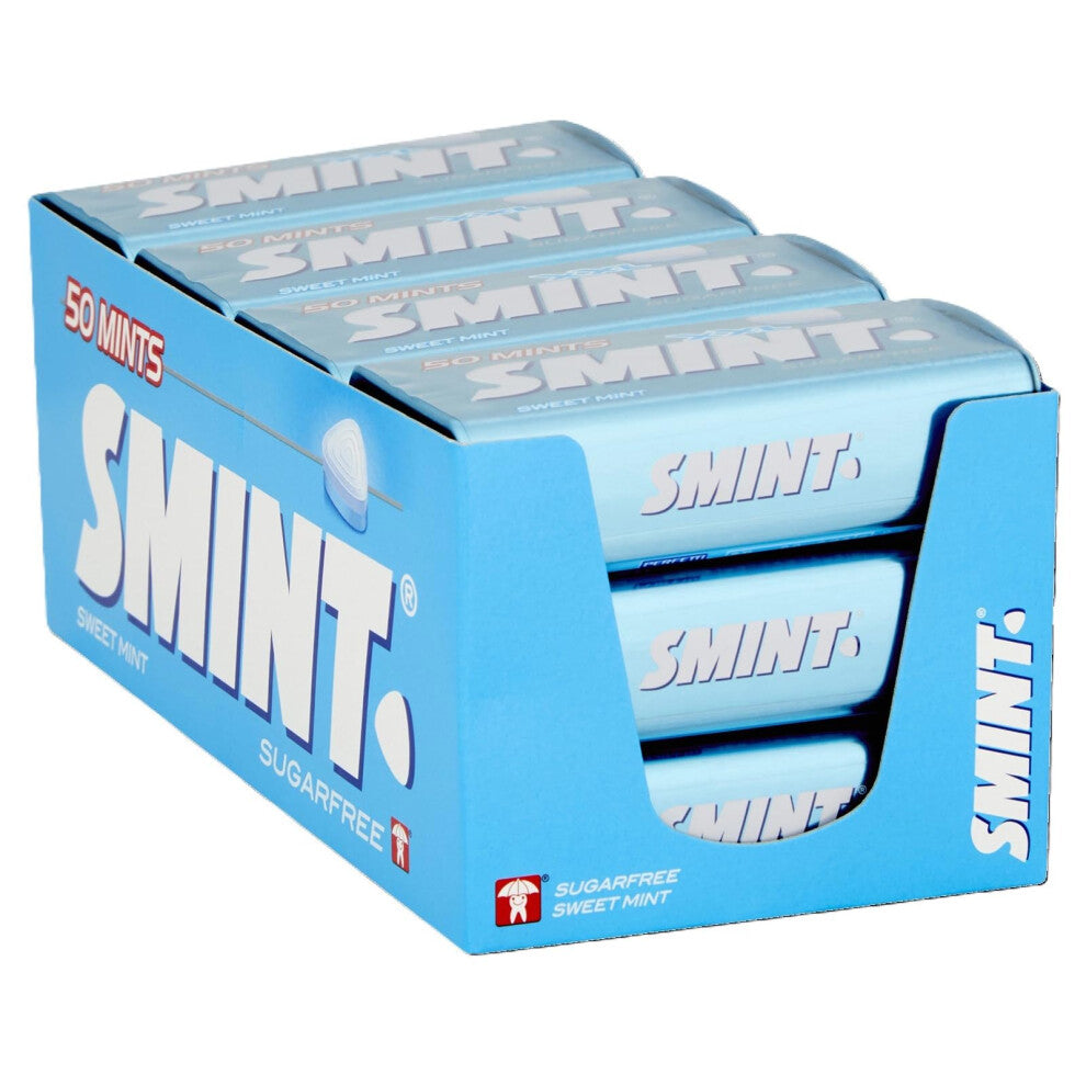 Smint Sugar Free Sweet Mints, Suitable for Vegetarians - 12 x 50 XXL Tins