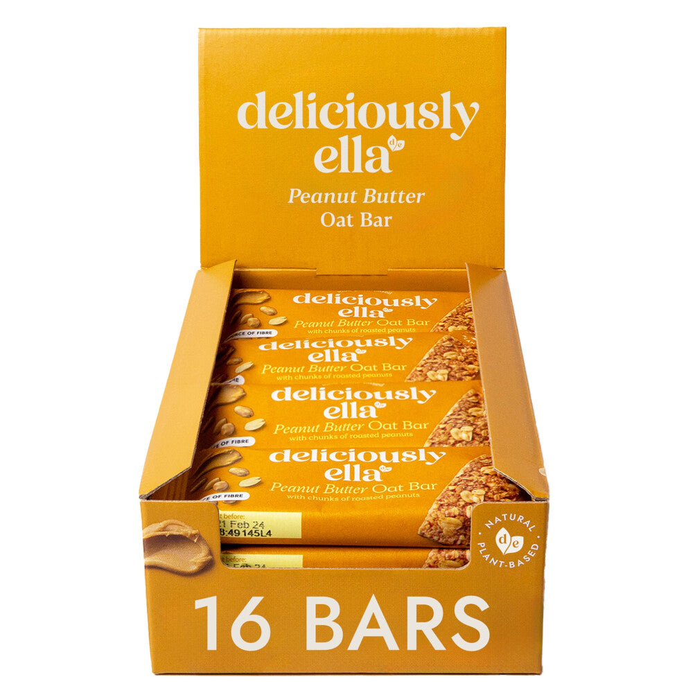 Deliciously Ella - Peanut Butter Oat Bar, Gluten-Free, Vegan Friendly, Healthy Snack, 50g (16 bars)?