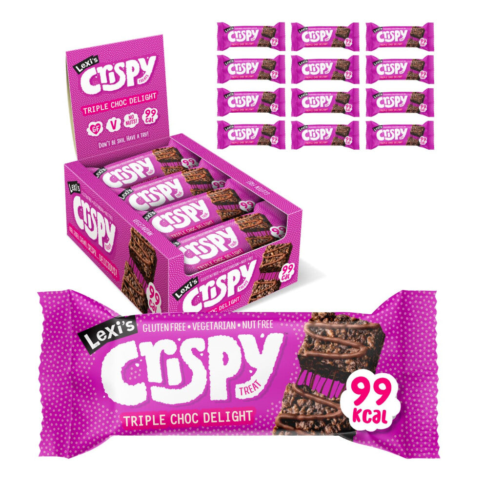 Lexi?s? 99 Calorie Chocolate Crispy Treat Bars | Less than 100 Calories! | Gluten Free, Low Fat, Healthy Diet Snacks | Vegetarian | Nut Free |