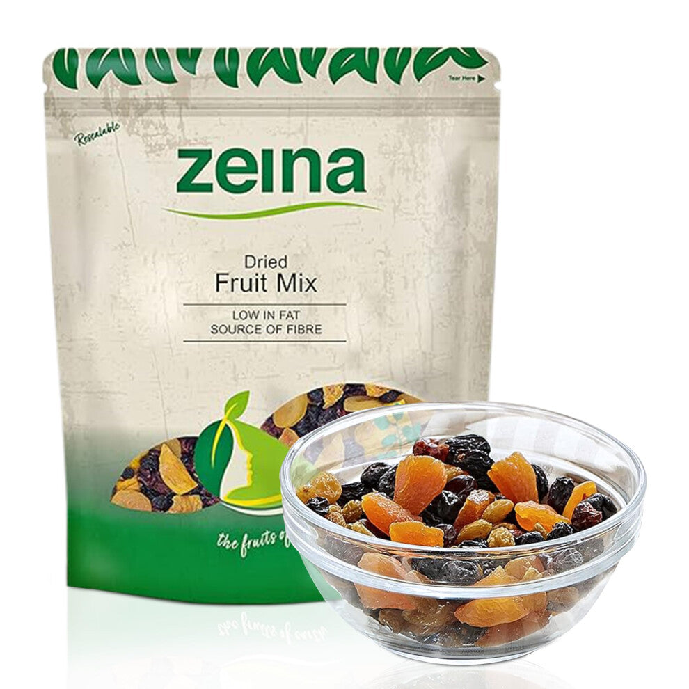 Zeina Dried Fruit Mix for Healthy Snacking with Resealable Zip (1Kg) - Mixed Vegan Sweet Fruits including Jumbo Flame Raisins, Dried Cranberries,