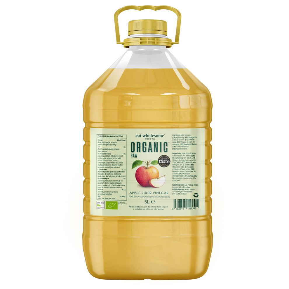 Eat Wholesome Organic Apple Cider Vinegar, 5 L - Award-Winning, Raw, Unpasteurised, Unfiltered