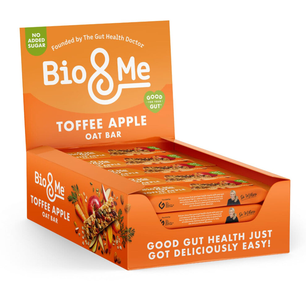 Bio&Me: Toffee Apple Gut-Loving Oat Bars (18 x 38g) - On-The-Go Snack - Good Gut Health