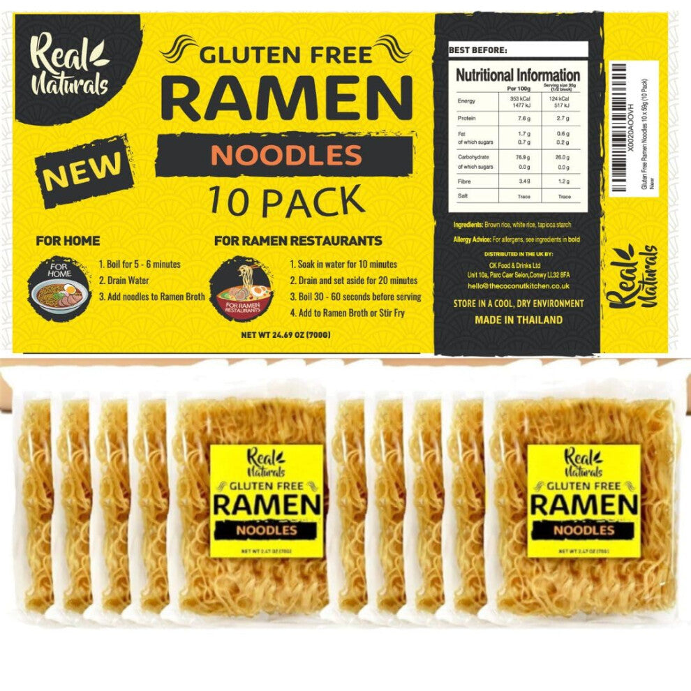 Gluten Free Ramen Noodles, Plain ramen noodles. Restaurant grade. Gluten free pasta, Japanese ramen, Gluten Free Super noodles from brown rice 10 x