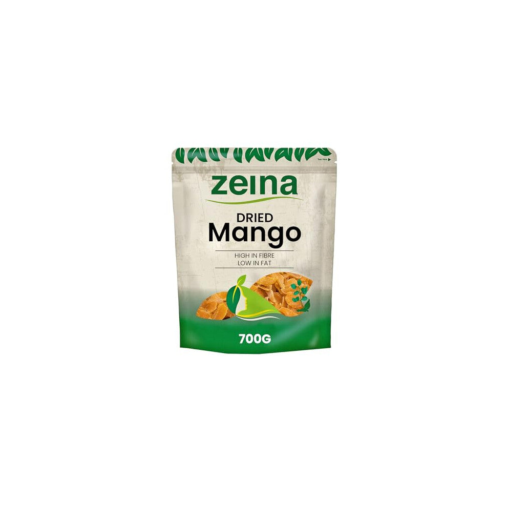 Zeina Dried Mango with Resealable Zip (700g) - High in Fibre and Low in Fat - Tropically Sweet Chewy Mango Dry Fruit Chunks - Dried Fruit Suitable for