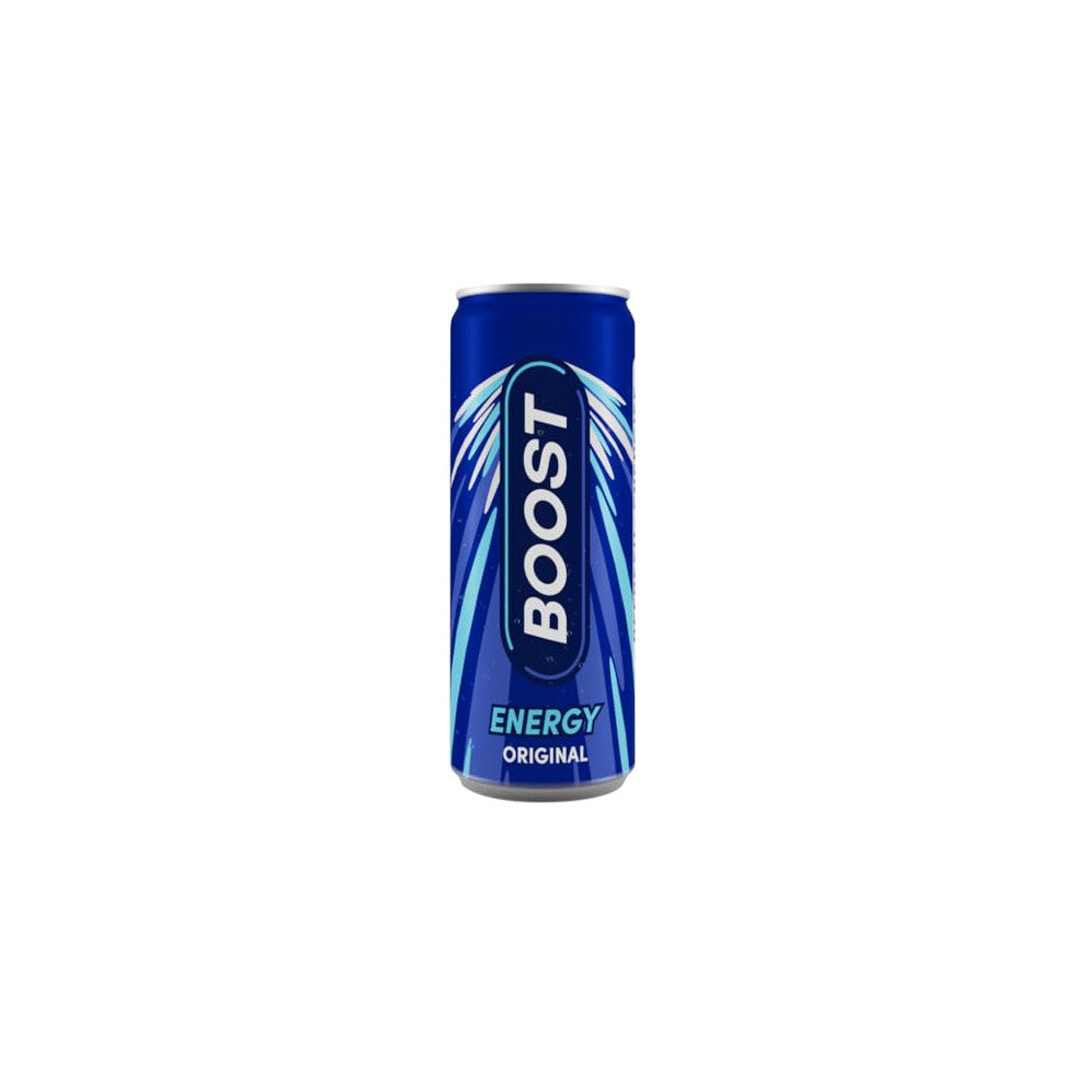 Boost Energy Drink Original Flavour - 24 Pack Drinks with Caffeine, Taurine and Vitamin B | Carbonated Energy Drinks | Gluten Free Vegan Low Calorie