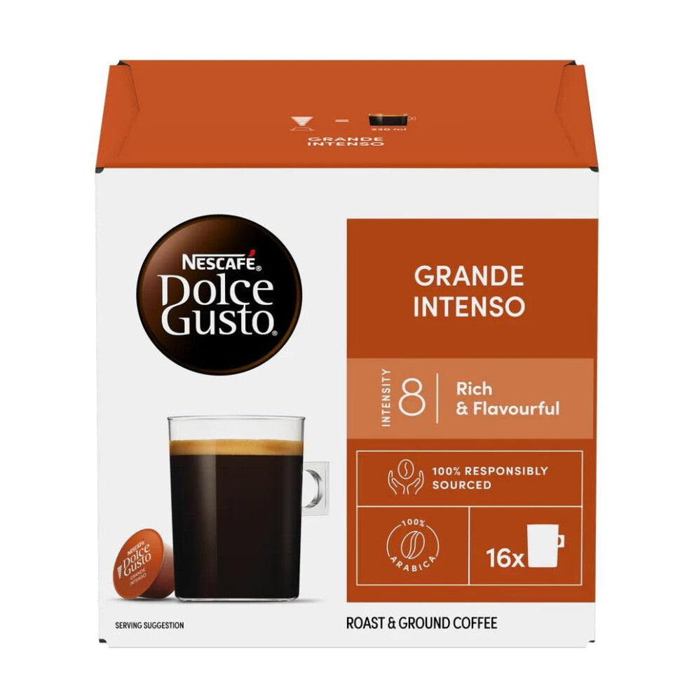 NESCAFE DOLCE GUSTO Grande Intenso Coffee Pods x16 – Bold & Aromatic Long Cup with Rich Crema