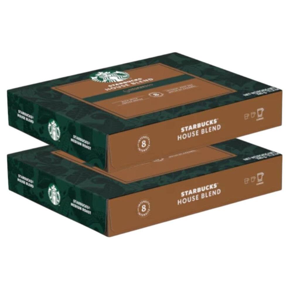 Nespresso Professional Starbucks House Blend Coffee Capsules x50 (Pack of 2, Total 100 Capsules) - with Toasted Nut and Cocoa Hints