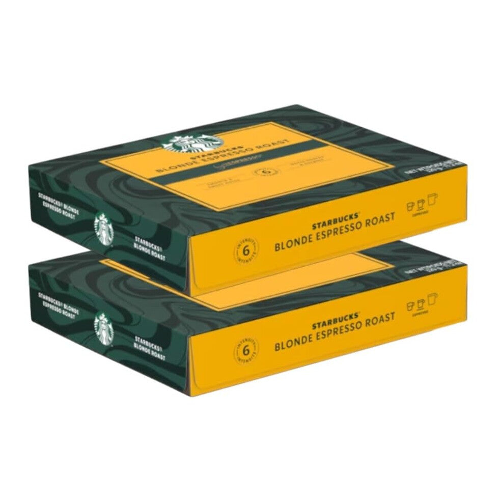 Nespresso Professional Starbucks Blonde Espresso Roast Coffee Capsules x50 (Pack of 2, Total 100 Capsules)