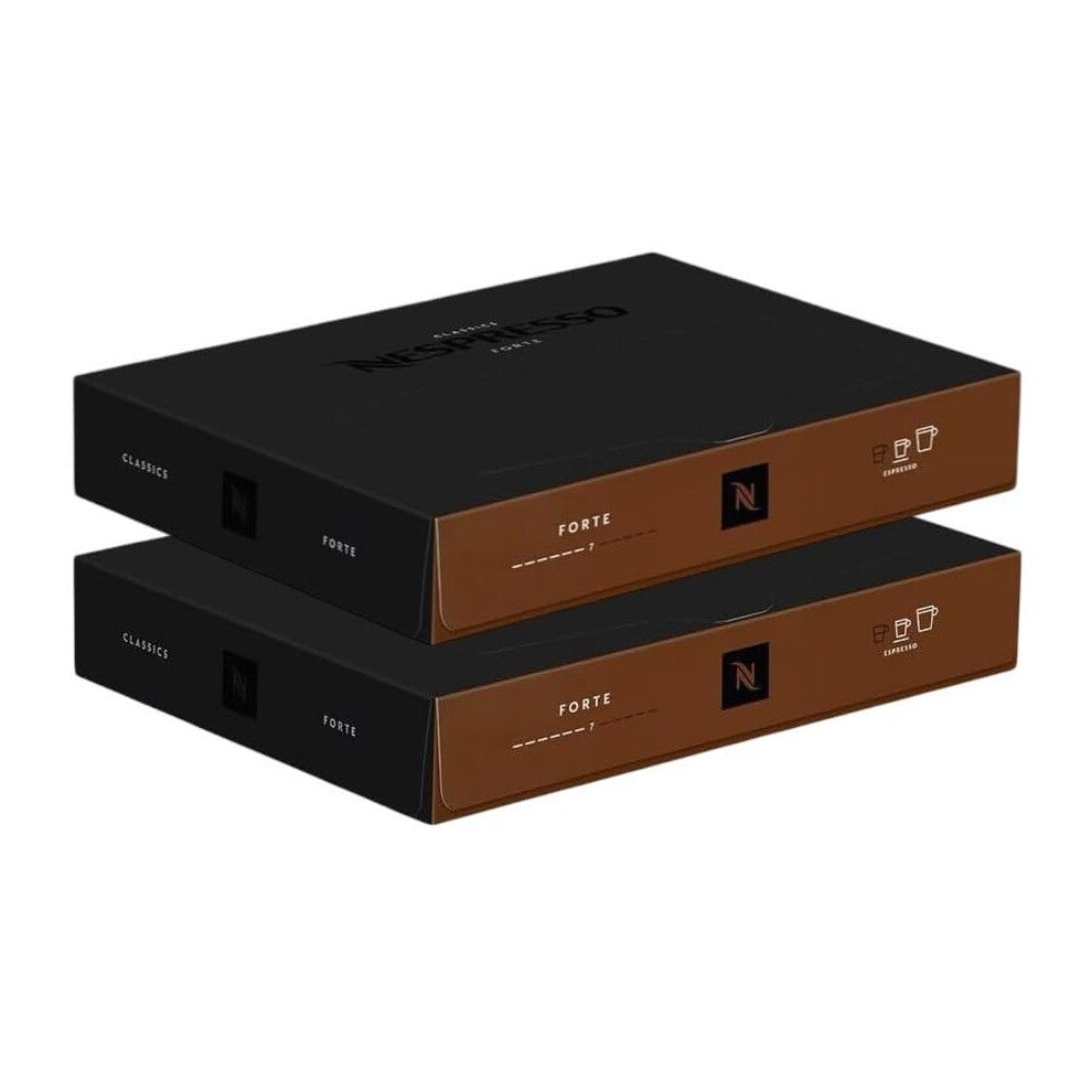 Nespresso Professional Forte Coffee Capsules x50 (Pack of 2, Total 100 Capsules) - Medium Roast Arabica Blend with Toasted Notes