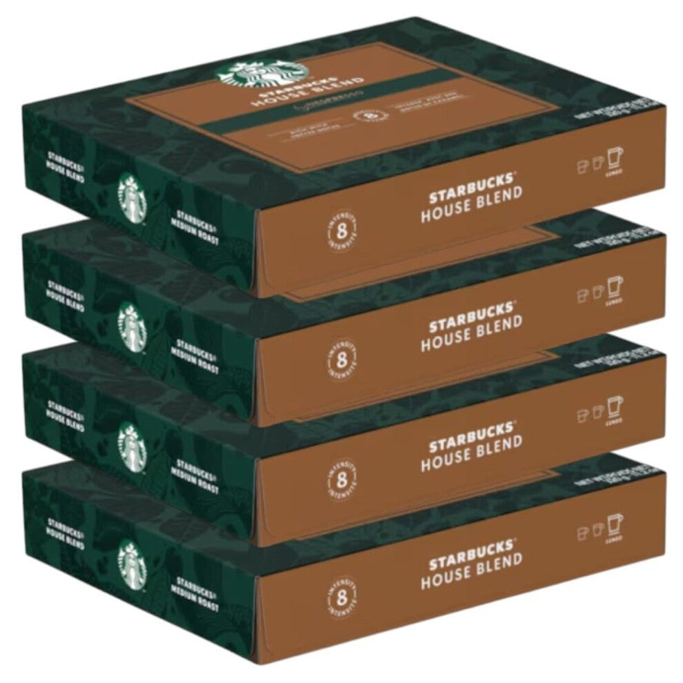 Nespresso Professional Starbucks House Blend Coffee Capsules x50 (Pack of 4, Total 200 Capsules) - with Toasted Nut and Cocoa Hints