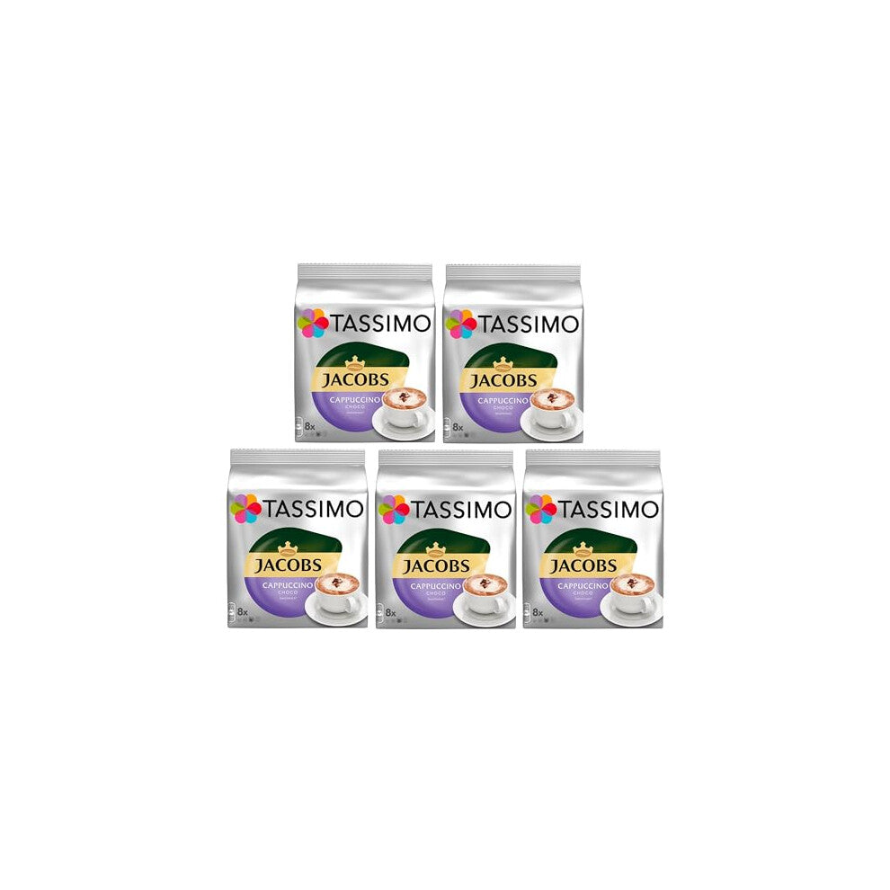 Tassimo Jacobs Cappuccino Choco Coffee Pods x8 (Pack of 5, Total 40 Pods)