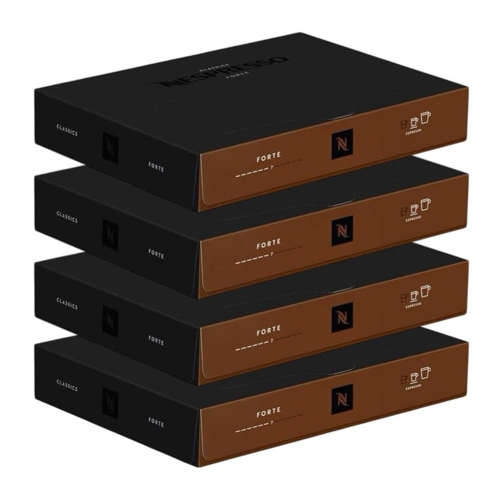 Nespresso Professional Forte Coffee Capsules x50 (Pack of 4, Total 200 Capsules) - Medium Roast Arabica Blend with Toasted Notes
