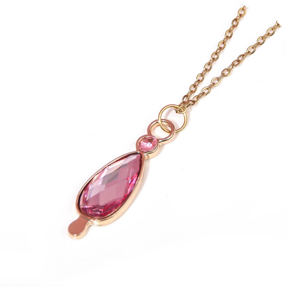 Necklace for Puella Magi Madoka Magica Stainless Steel Pink Gemstone Pendant Cosplay Jewelry Accessories for Anime Fans