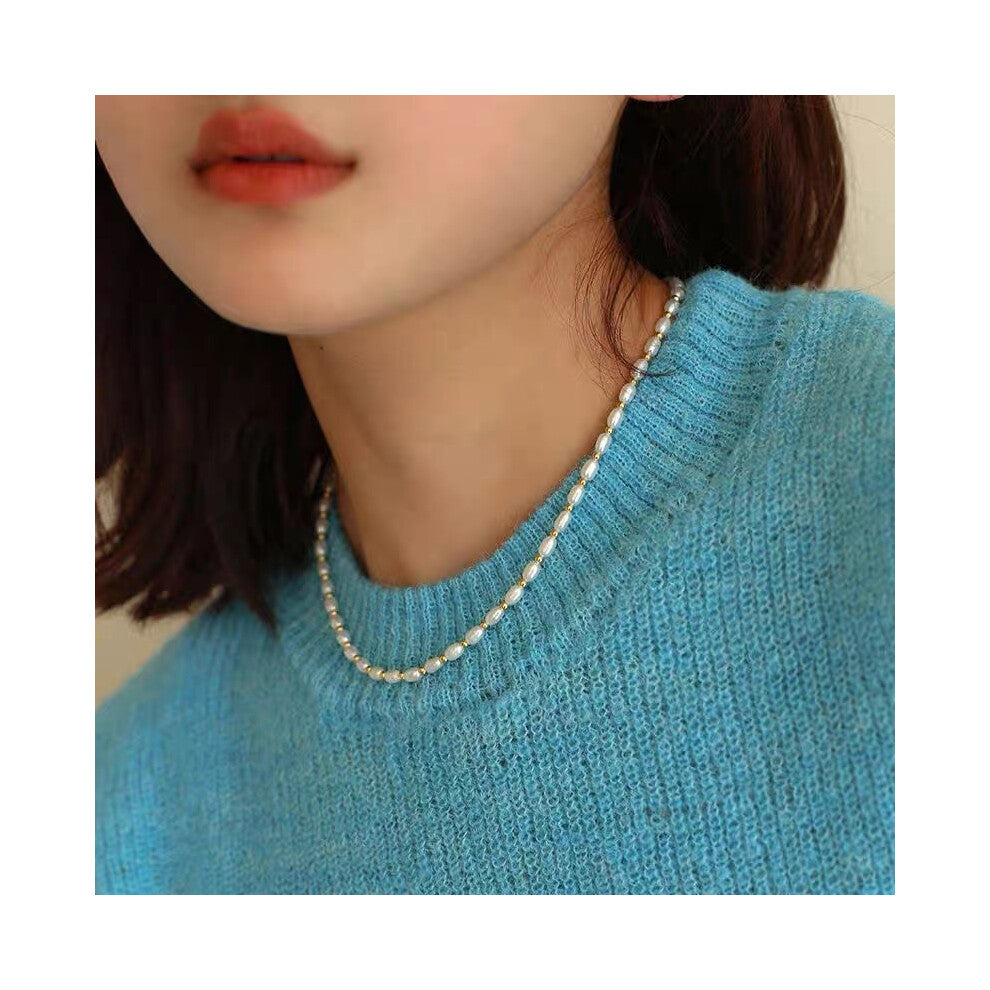 (MY32107) Light luxury design, high-end and fashionable style, collarbone chain, neck chain, sweater chain, bead chain