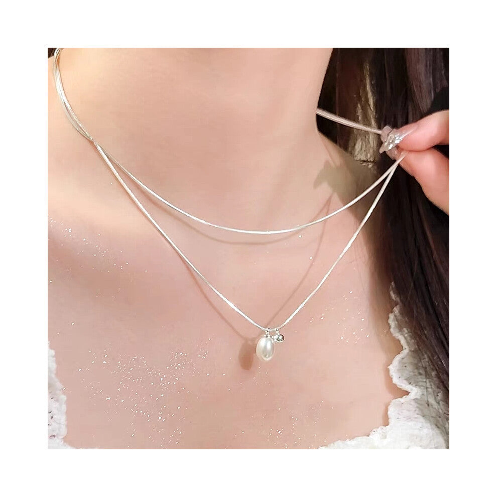 (MY33625) Light luxury design, high-end and fashionable style, collarbone chain, neck chain, sweater chain, bead chain