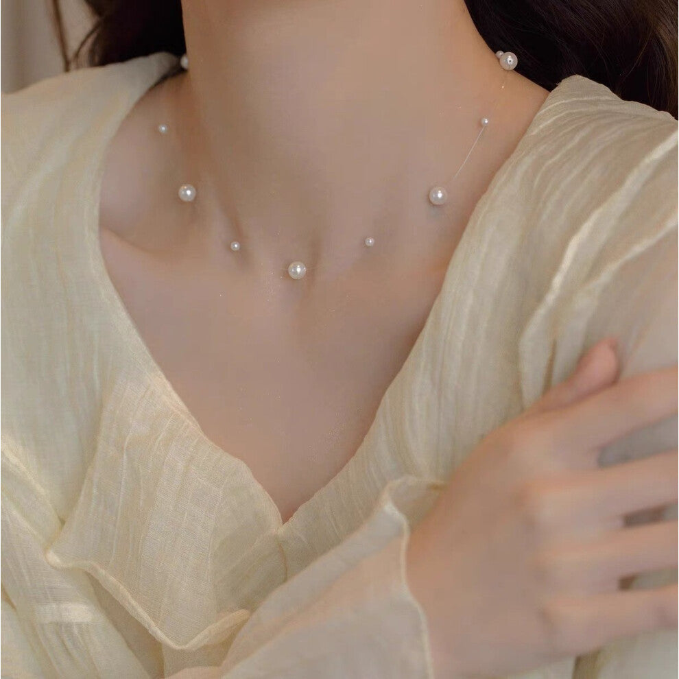 (MY35314) Light luxury design, high-end and fashionable style, collarbone chain, neck chain, sweater chain, bead chain