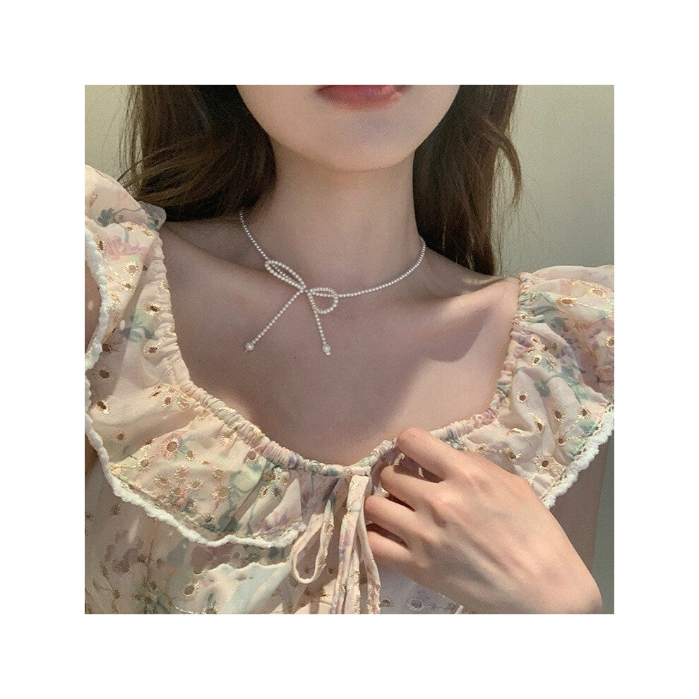 (MY35357) Light luxury design, high-end and fashionable style, collarbone chain, neck chain, sweater chain, bead chain