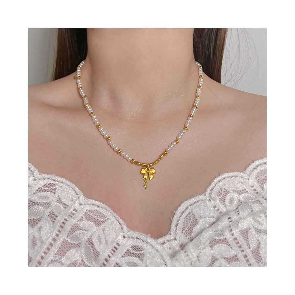 (MY37329) Light luxury design, high-end and fashionable style, collarbone chain, neck chain, sweater chain, bead chain