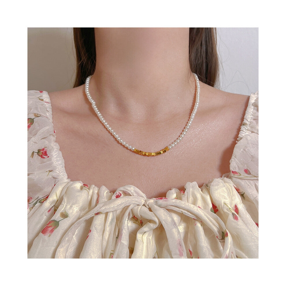 (MY37640) Light luxury design, high-end and fashionable style, collarbone chain, neck chain, sweater chain, bead chain