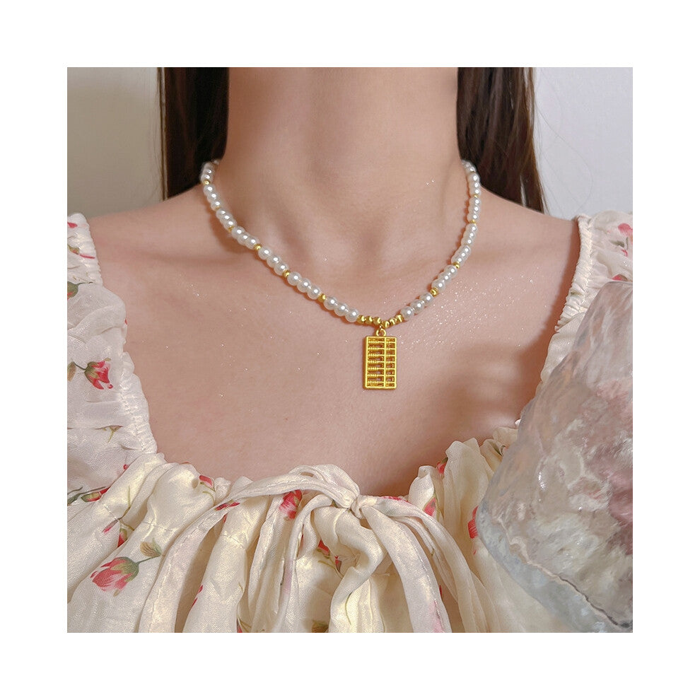 (MY37660) Light luxury design, high-end and fashionable style, collarbone chain, neck chain, sweater chain, bead chain