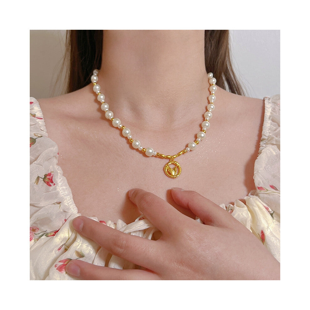 (MY37673) Light luxury design, high-end and fashionable style, collarbone chain, neck chain, sweater chain, bead chain