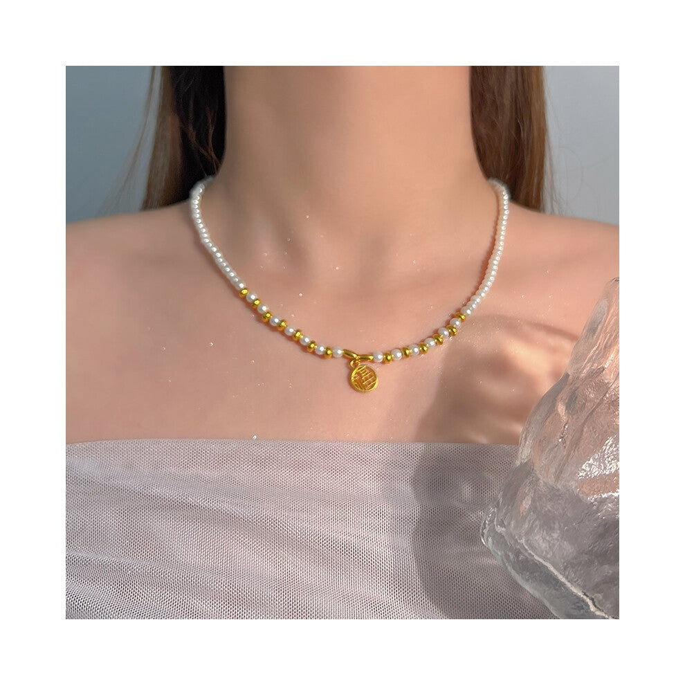 (MY37731) Light luxury design, high-end and fashionable style, collarbone chain, neck chain, sweater chain, bead chain