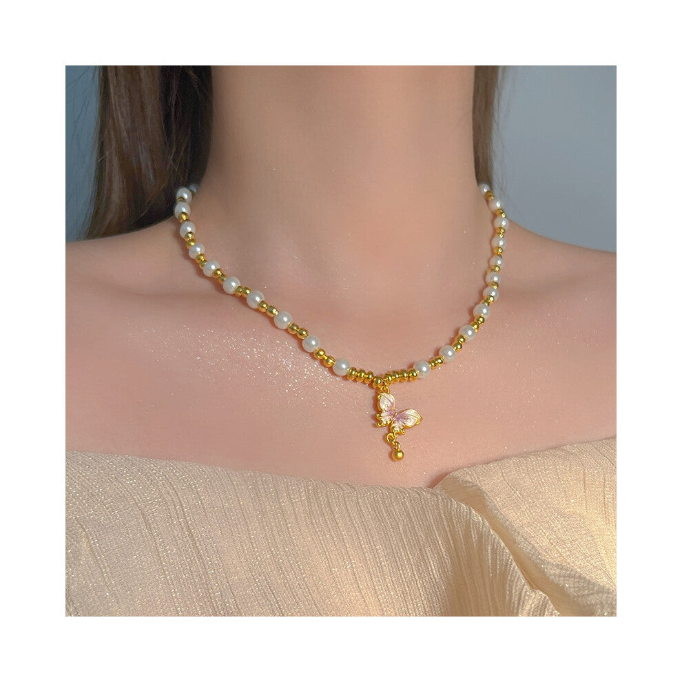 (MY37836) Light luxury design, high-end and fashionable style, collarbone chain, neck chain, sweater chain, bead chain