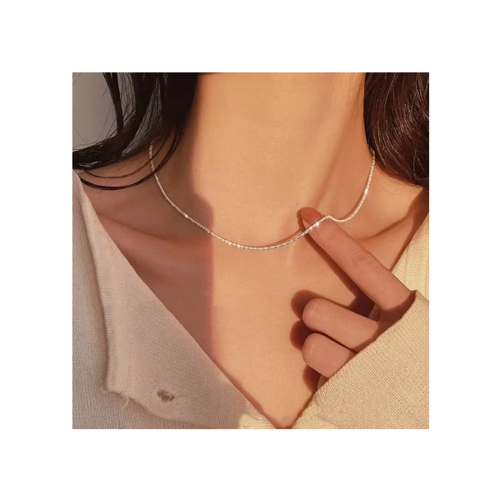(silvery) Popular Necklace For Women Clavicle Chain Choker Fashion Jewelry Accessories Wedding Party Birthday Gift Pendant